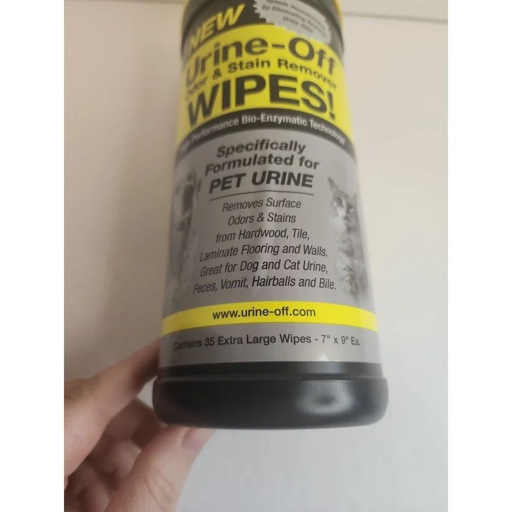 Urine Off Pet Odor & Stain Remover wipes dog / cat 35 CT wipes pet cleaning